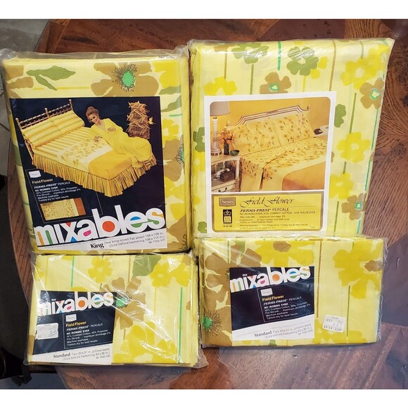 Sears Other - Vintage Sears Mixables Field Flower King Sheet Set